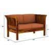 Haveli 2+1+1 Seater Wooden Sofa (Orange Colour, Honey Finish)