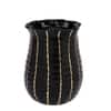 Black with Gold lines Cylindrical Shaped Ceramic Vase