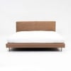 Sable Leather Double  Size Bed Without Storage (Brown Colour)