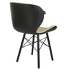 Superb Leatherette Dining Chair in Cream & Black Colour