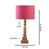 Devansh Pink Jute Table Lamp With  Wood Natural Base (7X7X21.25 Inches)-11