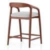 Zen Solid Wood Bar Stool (Honey Finish, White Boucle Colour)