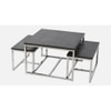 Trento Wooden Nesting Coffee Table In Chrome Finish
