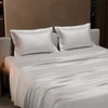 Stoa Paris 300 TC Satin Bedsheet Double Bed with Pillow Covers in Vanilla White