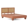 Takai Solid Wood And Cane King Size Non Storage Bed In Red Cedar Finish