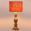 Devansh Orange  Jute   Table Lamp With  Wood Natural Base (7X17.5 Inches)-17