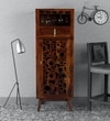 Lifty Sheesham Wood Tall Bar Cabinet In Provincial Teak Finish