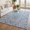 Neulooms Handloom Knotted Reversible Flatweave Area Rug Blue or Ivory 8x10