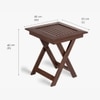 Alfresco Solid Wood Outdoor Folding Square Table with Two Square Chairs in Brown Colour