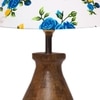 Devansh Multicolor Cotton Table Lamp With  Wood Natural Base (10X12.5 Inches)-36