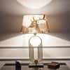 Saturn Brass and Black Table Lamp with Printed Shade