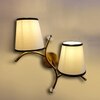Devansh Metal Electric Wall Light in Gold Colour with White & Black Shade Count of 2 Lights