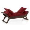 Saachi Diwan in Mango Walnut Finish with Red Colour Fabric