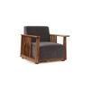 Serra Wooden Sofa - Teak Finish (Smoke Grey)