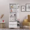 Hexa Red Wooden Dressing Table in Frosty White Colour
