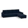Apollo Compact Sofa (Colour : Sea Port Blue Velvet, Cushion : Hard, Back Type : High Back, Seating Capacity : Right Aligned 3 Seater + Right Aligned Chaise + Ottoman)