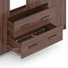 Hilton 4 Doors 2 Drawers Wardrobe With Mirror and Lock - Chestnut Acacia