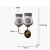 Devansh Metal Electric Wall Light in Gold Colour with Multicolor Shade Count of 2 Lights
