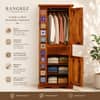 Rangrez Sheesham Wood 1 Door Wardrobe in Honey Oak Finish