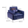 Meagan 1 Seater Leatherette Sole in Blue Colour