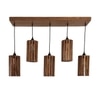 Casa 5 Series Brown Solid Wood Cluster Hanging Light