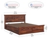 Prashiv Sheesham Wood Queen Size Bed In Honey Oak Finish With Hydraulic Storage (60 x 78 inches)