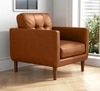Shlok PU Leather Accent Chair- Light Brown