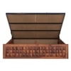 Keaton Sheesham Wood Queen Size Bed In Honey Oak Finish With Hydraulic Storage (60 x 78 inches)