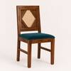 Globally Indian Laurent Solid Sheesham Wood 6 Seater Dining Table Set 6 Chairs Teal Blue