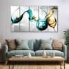 The Castle Decor Abstract Wall Painting Wooden Framed 27x48 Inch for Living Room (Style 5)