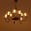 Eliante 6-Light Champaign Chandelier, Mild Steel And Ceramic Frame With Glass Shades
