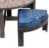 Nashville Sheesham Wood 4 Seater Coffee Table Set In Antique Grey Finish Indigo Patch Kantha Cushion
