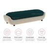 Marko Velvet 2 Seater 5 Feet Ottoman Bench in T Blue & Cream Color