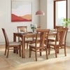 Fabio Dining Chair Set of 2 in Teak Finish with Macadamia Brown Colour