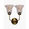 Devansh Metal Electric Wall Light in Gold Colour with Transparent Shade Count of 2 Lights