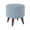 Mello Pouffee In Mango Walnut Finish with Indigo Crest Colour