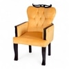 Arista Sheesham Wood Lounge Chair In Yellow Velvet Upholstery
