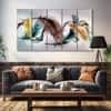 The Castle Decor Abstract Wall Painting Wooden Framed 27x48 Inch for Living Room (Style 4)