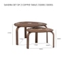 Scandinavian Sandra Set of Two Coffee Tables Cocoa Finish
