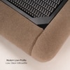 Ripple Fabric Queen  Size Bed With Hydraulic Storage (Coffee Oak Brown Finish, Tuscan Almond Colour)