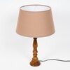 Hatton hand crafted Solid wood honey finish table lamp With Beige Cotton Shade