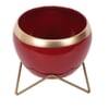 Apple Shape Metal Planter Set Of 2 In Red And Gold Colour