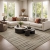 Shiga01 Wool Rectangle Carpets Durry  in Green Colour