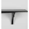 Solid Wood Fixed Bracket Wall Shelf in Black Colour