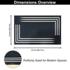 Luxe Home Stripe Border Design Rubber Doormat-(35x58 cm)