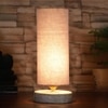 Tyson Grey cotton table lamp with White Brushed wood base