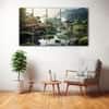 The Castle Decor Japanese Art Wall Painting Wooden Framed 27x48 Inch (Style 2)
