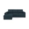 Apollo Sofa (Colour : Indigo Blue, Cushion : Soft, Back Type : Regular, Seating Capacity : Left Aligned 2 Seater + Left Aligned Chaise + Ottoman)