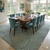 Presto Blue Geometric Hand Tufted Wool Carpet 6X9 Feet