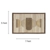 Abstract Handmade Natural Wool Wall Art Beige Geometric Minimalist 7 x 5 Feet